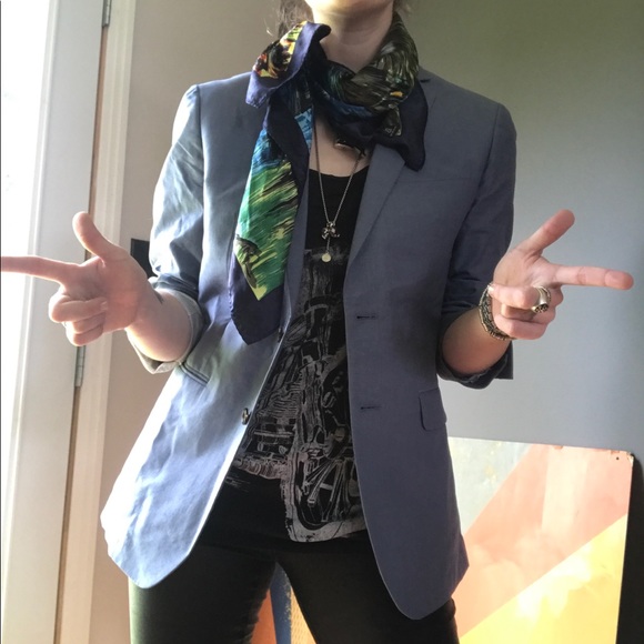 Blue Oversized BR Blazer - Picture 2 of 5